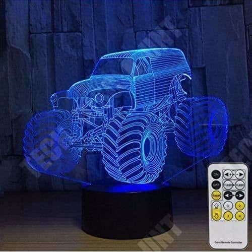 TD® Optisk bordslampa dekorativ touch 7 färger optisk illusion - lastbilsmodell - låg förbrukning USB-kabel eller 3 AAA-batterier