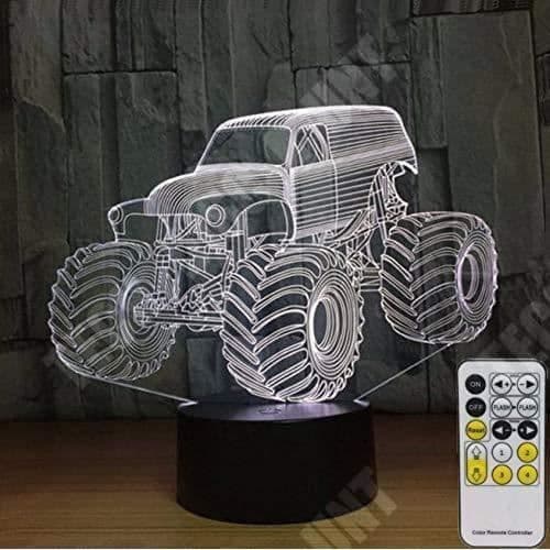 TD® Optisk bordslampa dekorativ touch 7 färger optisk illusion - lastbilsmodell - låg förbrukning USB-kabel eller 3 AAA-batterier