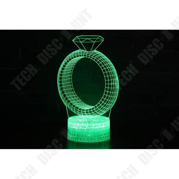 TD® Optisk bordslampa dekorativ taktil 7 färger optisk illusion - ringmodell - låg förbrukning USB-kabel eller 3 AAA-batterier