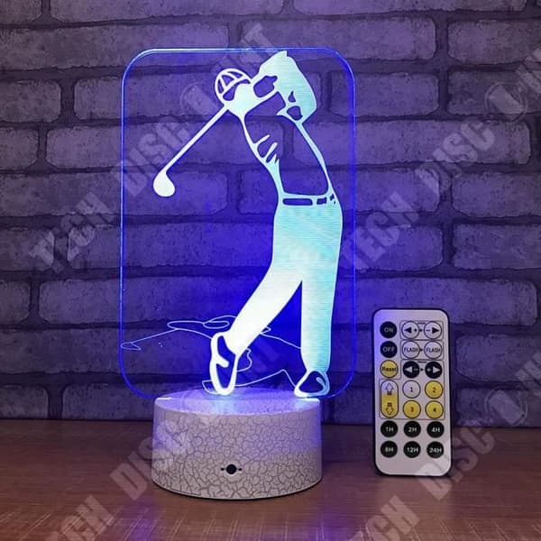 TD® Optisk bordslampa dekorativ taktil 7 färger optisk illusion - Baseballmodell - USB-kabel med låg förbrukning 3 AAA-batterier