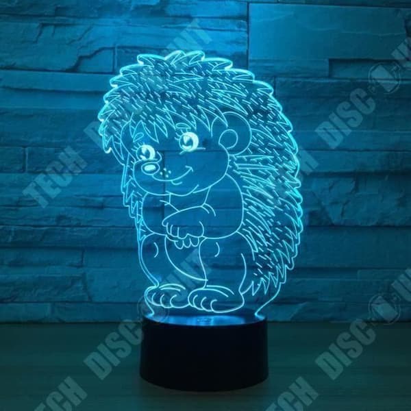 TD® Optisk bordslampa dekorativ touch 7 färger optisk illusion igelkottsmodell - låg förbrukning USB-kabel eller 3 AAA-batterier