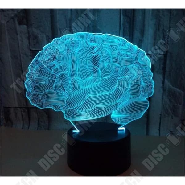 TD® Optisk bordslampa dekorativ touch 7 färger optisk illusion - hjärnmodell - låg förbrukning USB-kabel eller 3 AA-batterier