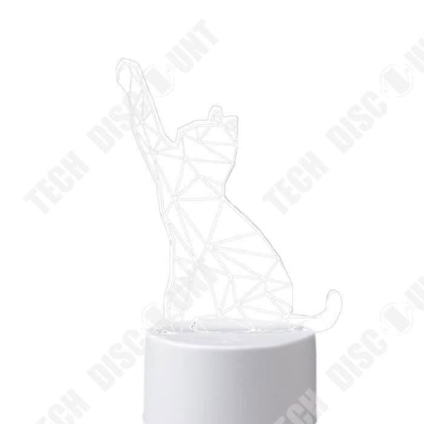 TD® Optisk bordslampa dekorativ touch 7 färger optisk illusion - kattmodell - låg förbrukning USB-kabel 3 AAA-batterier