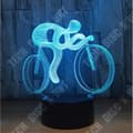 Miniatyrbild 3 av 4: TD® Optisk bordslampa dekorativ touch 7 färger optisk illusion - cyklistmodell - låg förbrukning USB-kabel 3 AAA-batterier