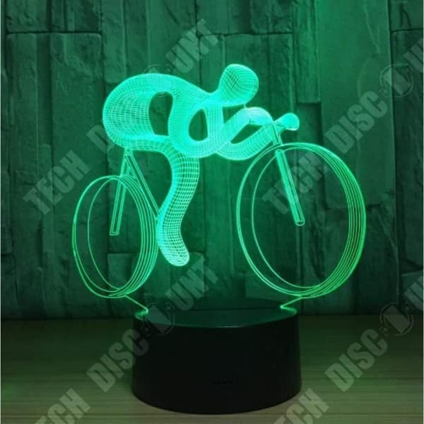 TD® Optisk bordslampa dekorativ touch 7 färger optisk illusion - cyklistmodell - låg förbrukning USB-kabel 3 AAA-batterier