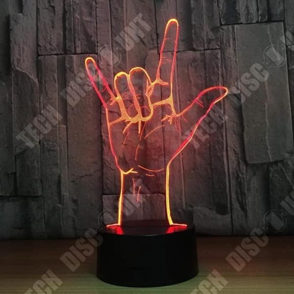 TD® Optisk bordslampa dekorativ touch 7 färger optisk illusion - rockstar modell - låg förbrukning USB-kabel eller 3 AA-batterier