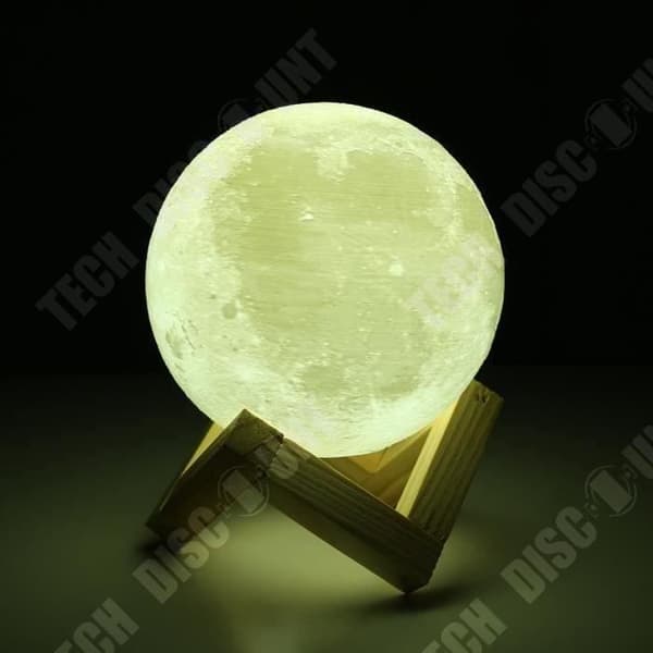 TD® 3D Moon Lamp 15CM Printing 2 Colors with Touch Switch Uppladdningsbar Night-3D Night Light för sovrummet