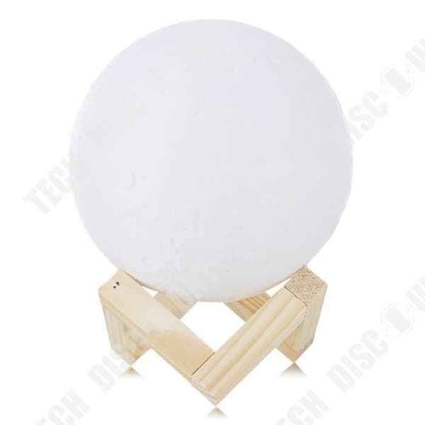 TD® 3D Moon Lamp 15CM Printing 2 Colors with Touch Switch Uppladdningsbar Night-3D Night Light för sovrummet