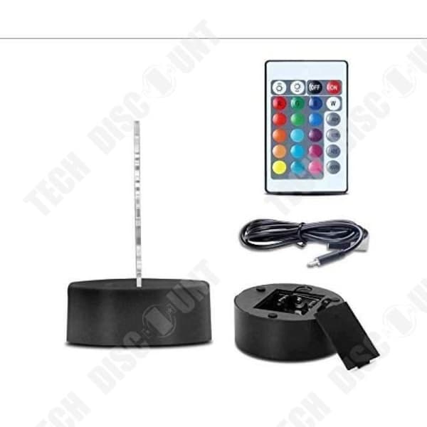 TD® Optisk bordslampa dekorativ touch 7 färger optisk illusion - ugglemodell - USB-kabel med låg förbrukning eller 3 A-batterier