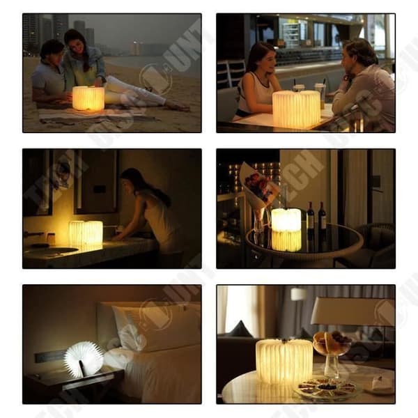 TD® Design Sänglampa Bokform Vikbar läslampa LED USB Uppladdningsbart Dekorativt ljus i tre färger