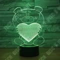 Miniatyrbild 3 av 4: TD® 3D-lampa LED-ljus Björnform Kärlek/ 7 färgbyte Touch Switch LED Nattljus Akryldekoration Nattljus