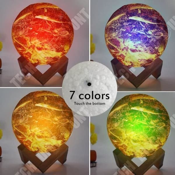 TD® Burning planet dekorativt ljus eld planet inredning LED-ljus högt batteri energisparande 7 färger