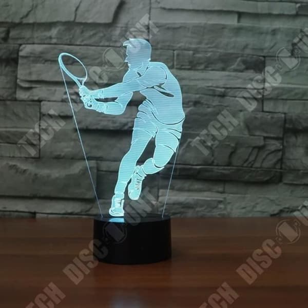 TD® Optisk bordslampa dekorativ taktil 7 färger optisk illusion - tennismodell - USB-kabel med låg förbrukning eller 3 AAA-batterier