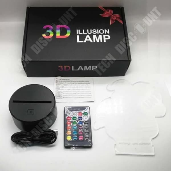TD® 3D färgglad LED bordslampa för hundar för husdjur