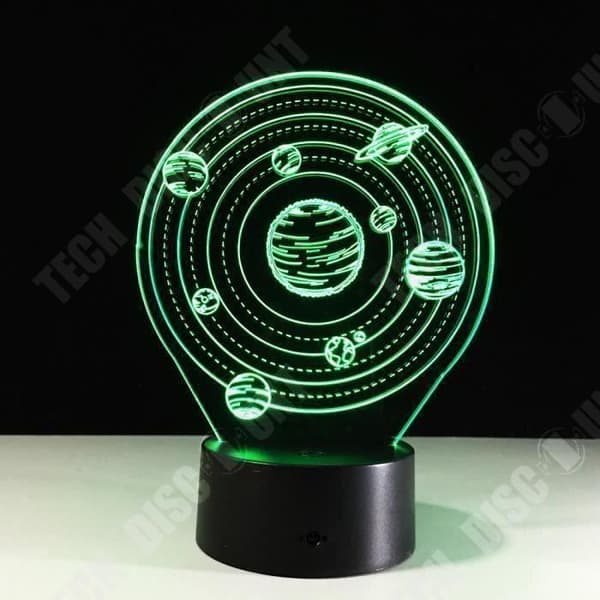 TD® 3D LED-lampa Universum Planet/Bord Illusion Universum Skrivbord/7 färgskiftande/Nattljus Bordslampa Nattljus för barn