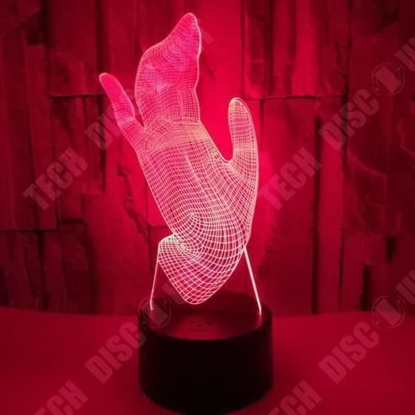 TD® Handformad lampa 3D Illusion LED Nattljus Akryl Missfärgning 7 färger Atmosfär Lampa Nyhet Belysning