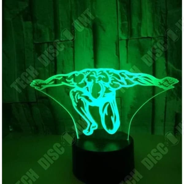 TD® Optisk bordslampa dekorativ touch 7 färger optisk illusion - bodybuilder - låg förbrukning USB-kabel eller 3 AAA-batterier