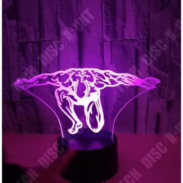 TD® Optisk bordslampa dekorativ touch 7 färger optisk illusion - bodybuilder - låg förbrukning USB-kabel eller 3 AAA-batterier