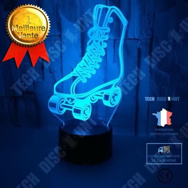 TD® Optisk bordslampa dekorativ taktil 7 färger optisk illusion - rullmodell - USB-kabel med låg förbrukning eller 3 AAA-batterier