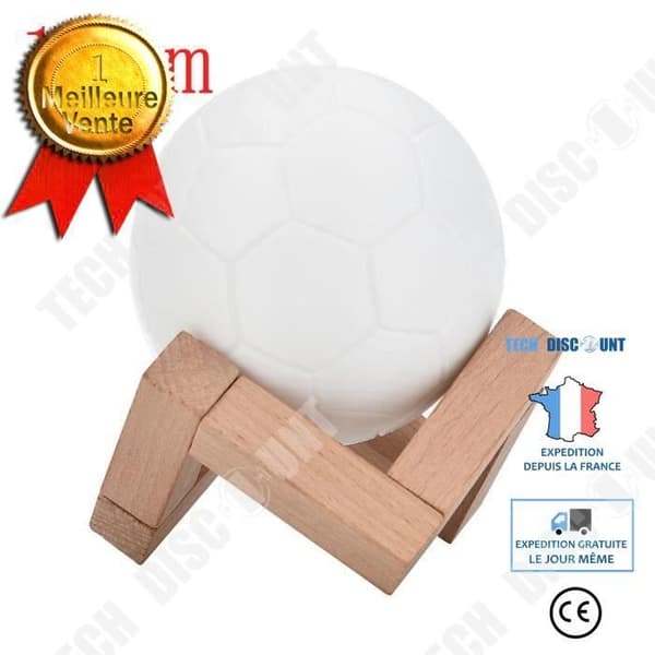TD® Bordslampa fotboll boll LED-ljus inredning fotboll modell boll LED-ljus energisparande vit