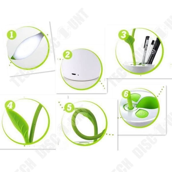 TD® Compact Skrivbordslampa Mini Blomma Form LED-ljus 10 glödlampor Bärbar Hemmaskola Inomhus Utomhus Strömförsörjning