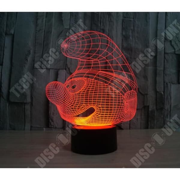 TD® Julklapp för barn 3D Smurfarna Formade Nattljus LED 7 Färger Byt skrivbordslampa Sovrumsdekoration C