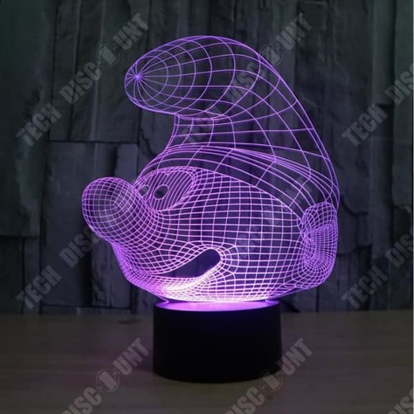 TD® Julklapp för barn 3D Smurfarna Formade Nattljus LED 7 Färger Byt skrivbordslampa Sovrumsdekoration C