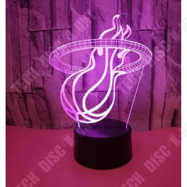 TD® Dekorativ optisk lampa touch 7 färger optisk illusion flammande Basketmodell lågförbrukning USB-kabel 3 AAA-batterier