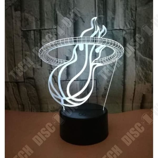 TD® Dekorativ optisk lampa touch 7 färger optisk illusion flammande Basketmodell lågförbrukning USB-kabel 3 AAA-batterier
