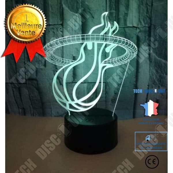 TD® Dekorativ optisk lampa touch 7 färger optisk illusion flammande Basketmodell lågförbrukning USB-kabel 3 AAA-batterier