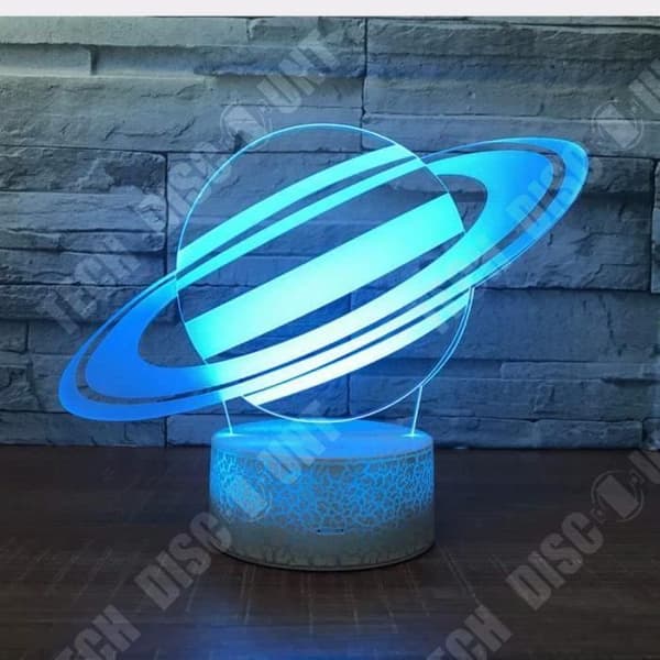 TD® Optisk bordslampa dekorativ touch 7 färger optisk illusion - planetmodell - låg förbrukning USB-kabel eller 3 AA-batterier