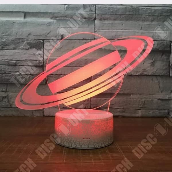TD® Optisk bordslampa dekorativ touch 7 färger optisk illusion - planetmodell - låg förbrukning USB-kabel eller 3 AA-batterier