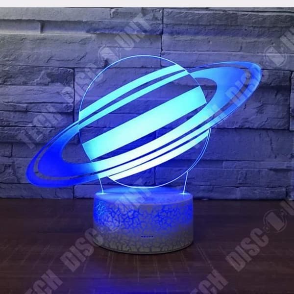 TD® Optisk bordslampa dekorativ touch 7 färger optisk illusion - planetmodell - låg förbrukning USB-kabel eller 3 AA-batterier
