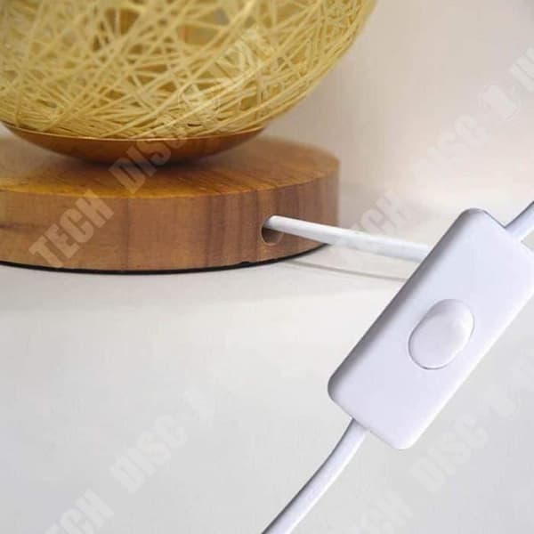 TD® Creative LED nattlampa med sänglampa i trä present handvävd lampskärm dekoration modern heminredning