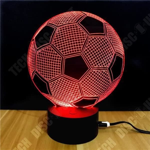 TD® Optisk bordslampa dekorativ touch 7 färger optisk illusion - fotbollsmodell - låg förbrukning USB-kabel eller 3 A-batterier