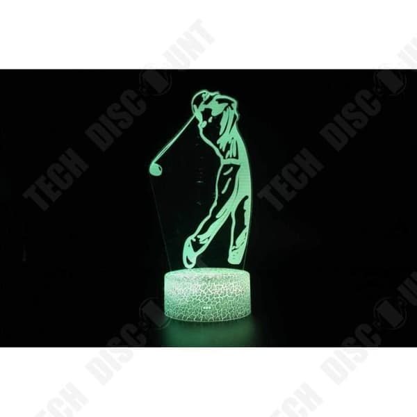 TD® Golf 3D-lampa med fjärrkontroll - 3D hollogramljus nattlampa för sovrumsdekoration - bordslampa presenter
