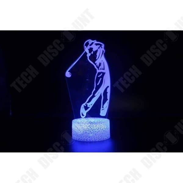 TD® Golf 3D-lampa med fjärrkontroll - 3D hollogramljus nattlampa för sovrumsdekoration - bordslampa presenter