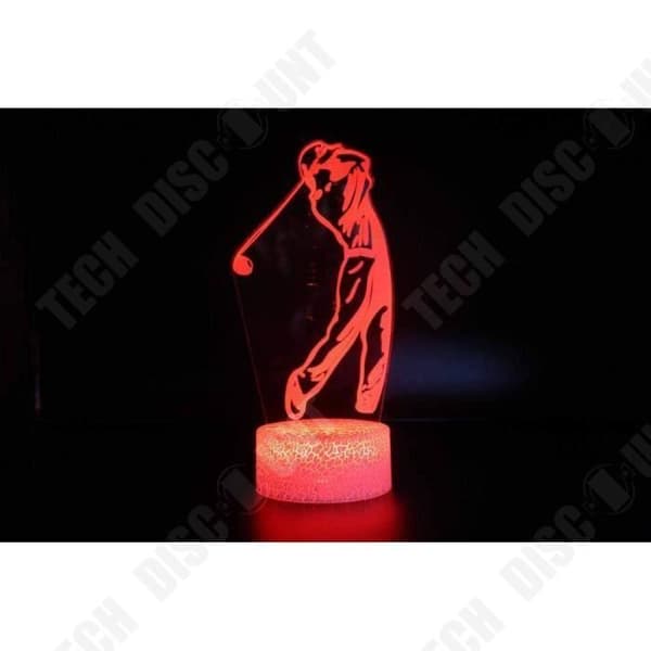 TD® Golf 3D-lampa med fjärrkontroll - 3D hollogramljus nattlampa för sovrumsdekoration - bordslampa presenter