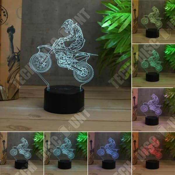TD® Optisk bordslampa dekorativ touch 7 färger optisk illusion - korsmodell - låg förbrukning USB-kabel eller 3 AAA-batterier