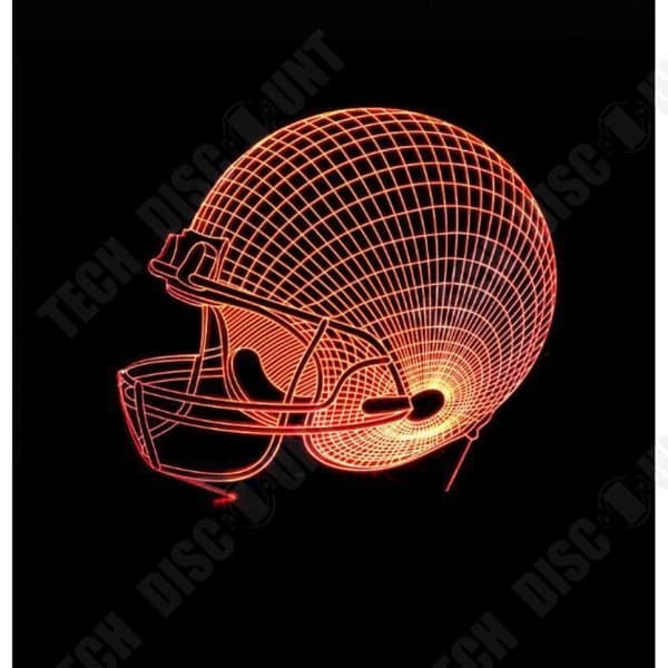TD® Optisk bordslampa dekorativ touch 7 färger optisk illusion - hjälmmodell - lågförbrukning USB-kabel 3 AAA-batterier