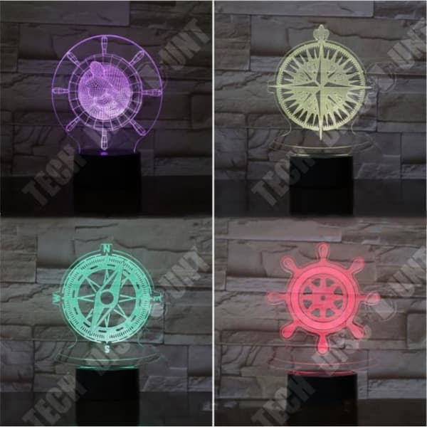 TD® Dekorativ USB-symbol 7 färger Fjärrkontroll Optisk illusion Nattljus 3D-visualisering Bordsbordslampor 3D-glöd LED La