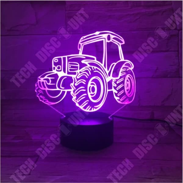 TD® Traktor 3D LED Nattljus 7 Färger Touch Baby Sömnbelysning Bordslampa Bil Vardagsrumslampa Barn Present J