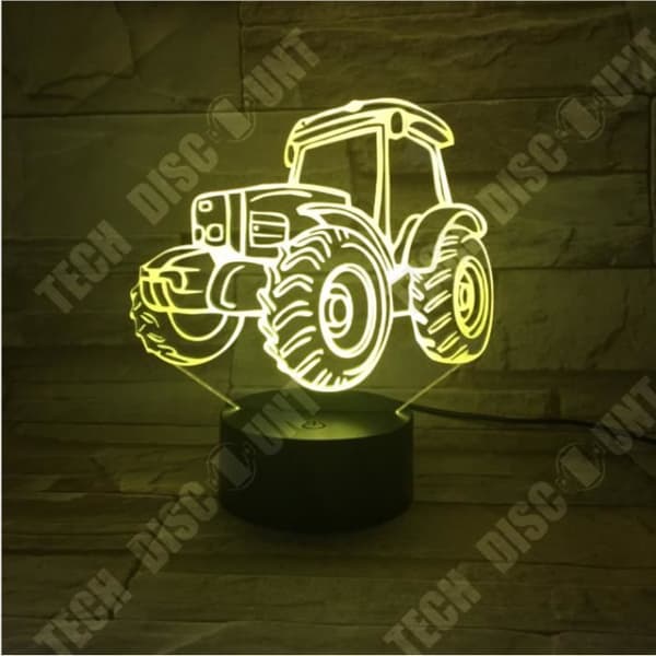 TD® Traktor 3D LED Nattljus 7 Färger Touch Baby Sömnbelysning Bordslampa Bil Vardagsrumslampa Barn Present J