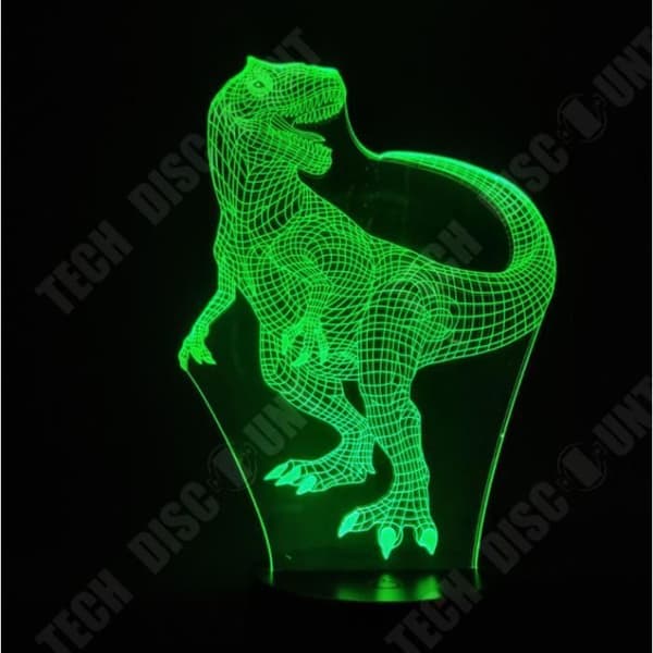 TD® 7 färger Touch Illusion Dinosaur 3D LED nattlampa lampa