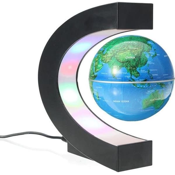 Kreativ upplyst jordklot flytande magnetisk levitationsgloblampa med LED-sfärljus för demonstration Blå