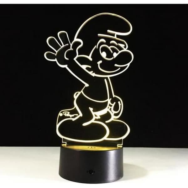 3D-lampa - Smurfarna - Föränderliga färger - 3W - Modern design - Inomhus