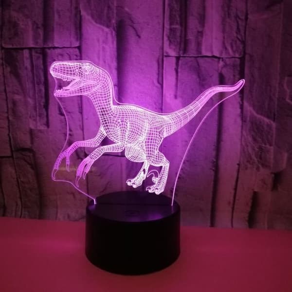 Nyhet Atmosfärslampa Dinosaurie 3d Nattljus Present 7 Färgglad 3d LED-lampa Sovrumslampa för barn Presenter G0EB
