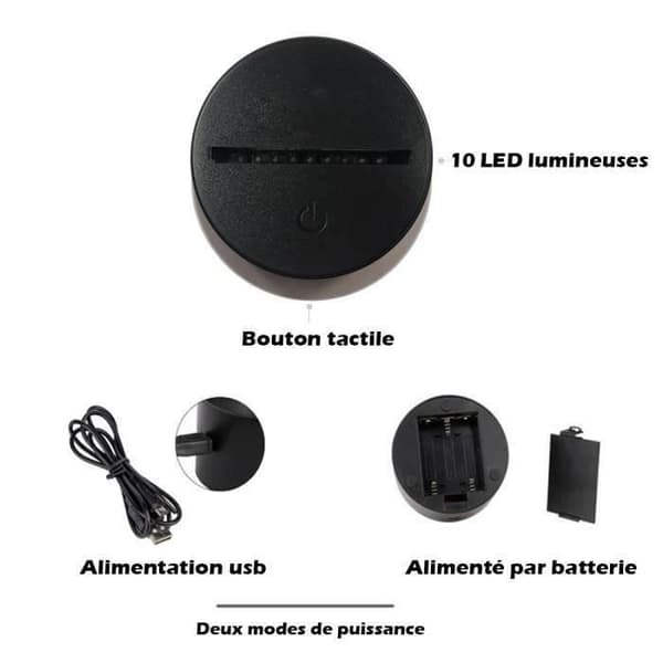 LED-lampa 3D Traktor Bil - 7 Färger - Heminredning - Uppladdningsbar USB - Touch