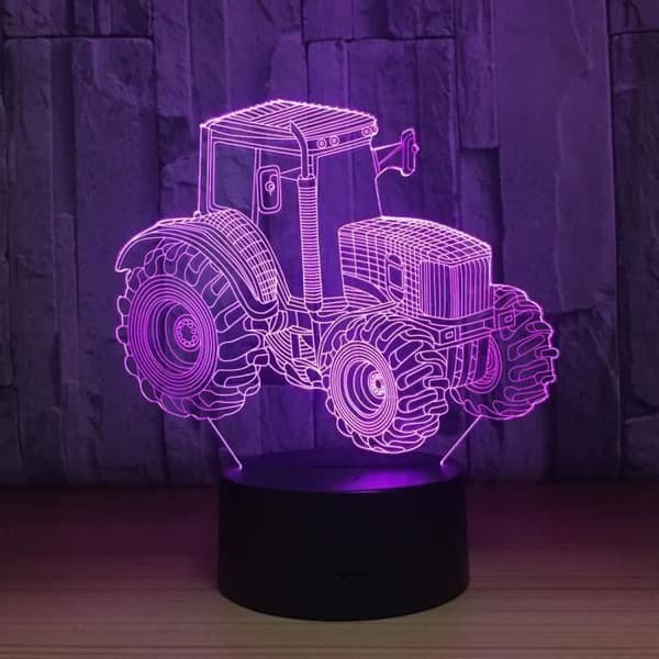 LED-lampa 3D Traktor Bil - 7 Färger - Heminredning - Uppladdningsbar USB - Touch