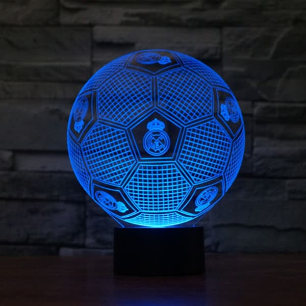 TD®Real Madrid fotbollslampa 3D färgglad touch LED visuellt ljus presentbordslampa nattlampa nattlampa med atmosfärsljus